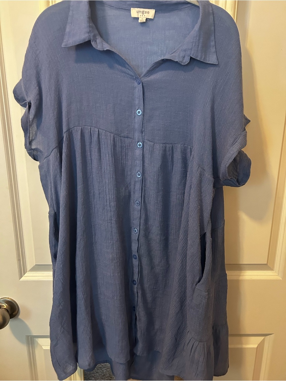 Umgee Blue Button-Front Women’s Dress
